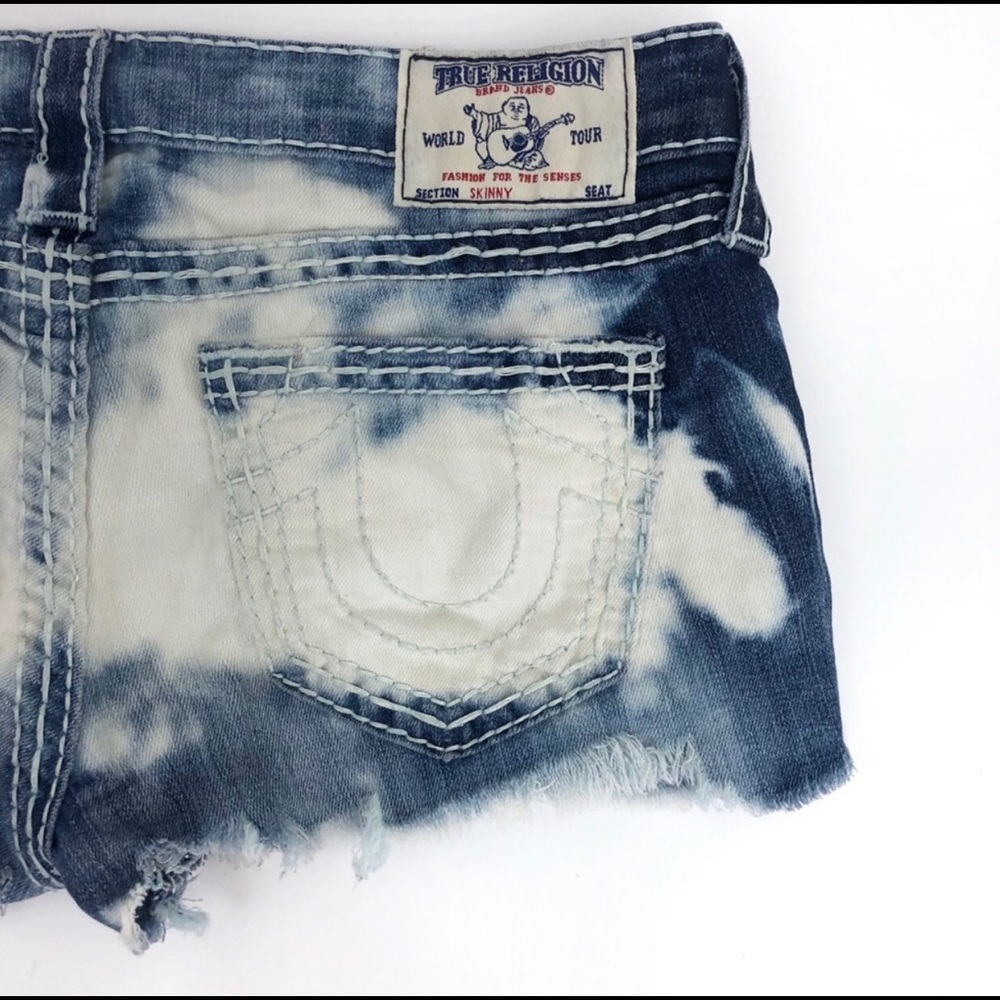True Religion Distressed Cut Off Jean Shorts - Picture 6 of 8
